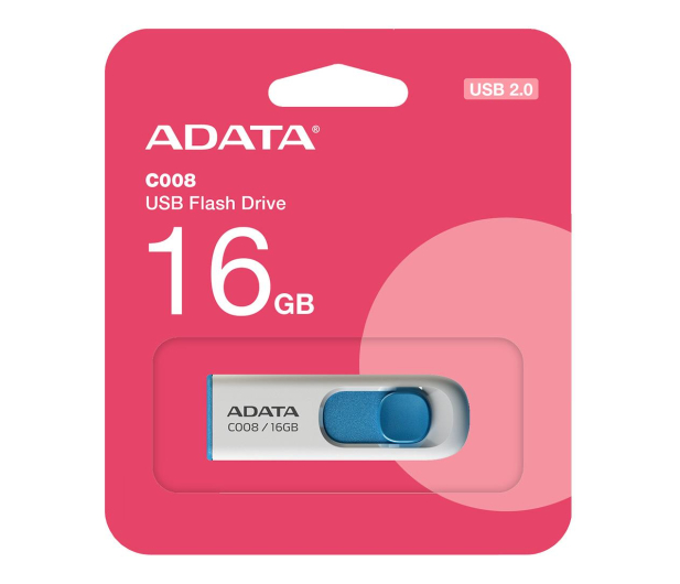 ADATA 16GB DashDrive Classic C008 biało-niebieski USB 2.0 - 1202722 - zdjęcie