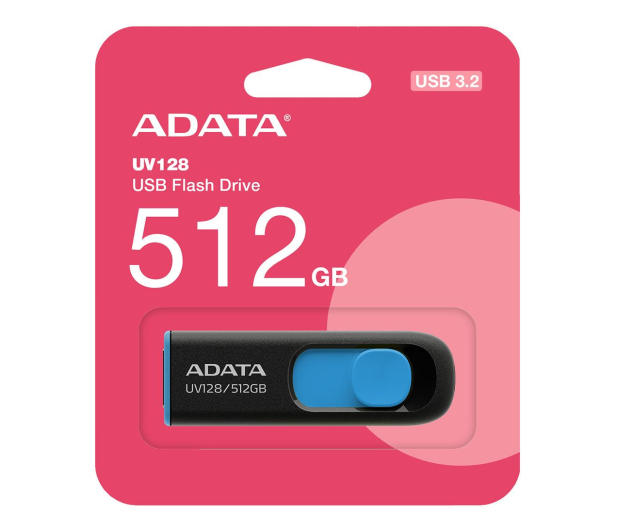 ADATA 512GB DashDrive UV128 czarno-niebieski (USB 3.2) - 1202710 - zdjęcie