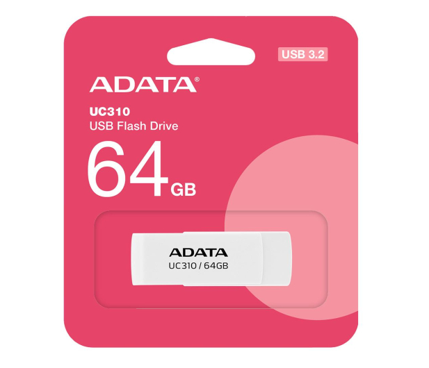 ADATA 64GB UC310 biały (USB 3.2) - 1202719 - zdjęcie