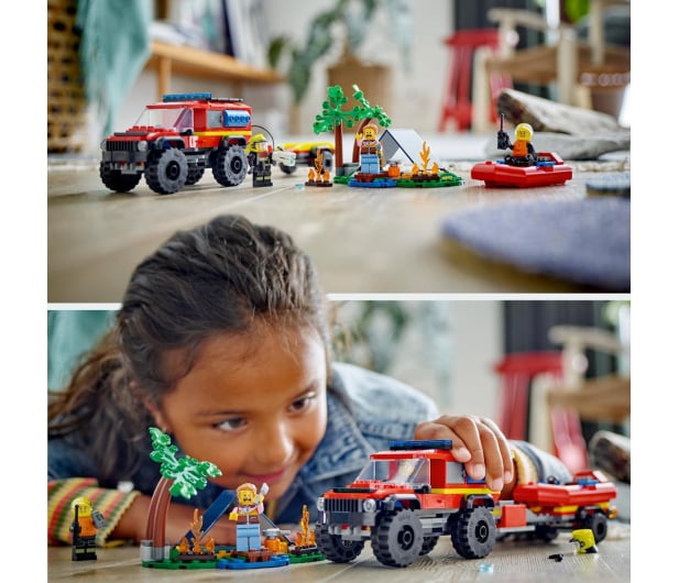 LEGO City 60412 Terenowy wóz strażacki z łodzią ratunkową - 1203367 - zdjęcie 6