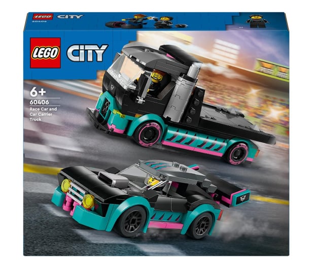 LEGO City 60406 Samochód wyścigowy i laweta - 1202680 - zdjęcie