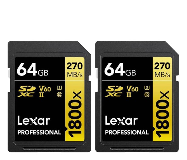 Lexar 2x64GB 1800x Professional SDXC UHS-II U3 V60 - 1111576 - zdjęcie