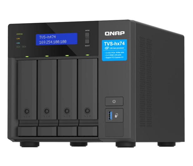 QNAP TVS-H474-PT-8G (4xHDD, 2x3.7GHz, 8GB, 3xUSB, 2xLAN) - 1113947 - zdjęcie