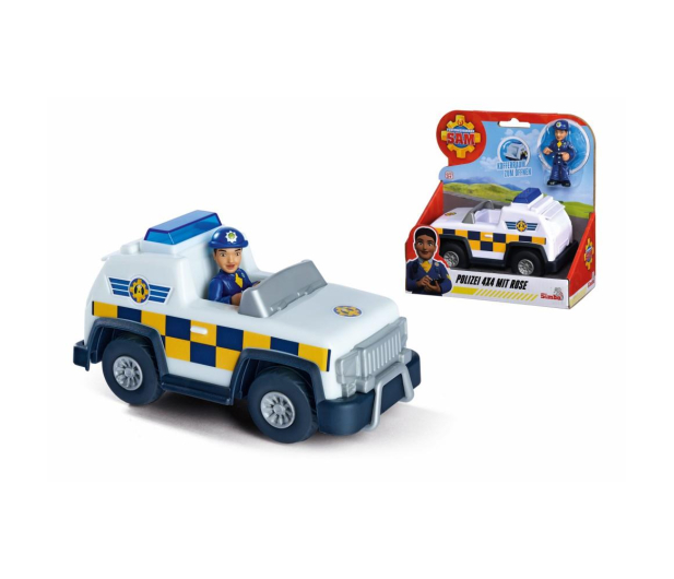 Simba Strażak Sam Jeep policyjny 4x4 z figurką - 1125610 - zdjęcie 2