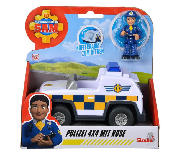 Simba Strażak Sam Jeep policyjny 4x4 z figurką - 1125610 - zdjęcie