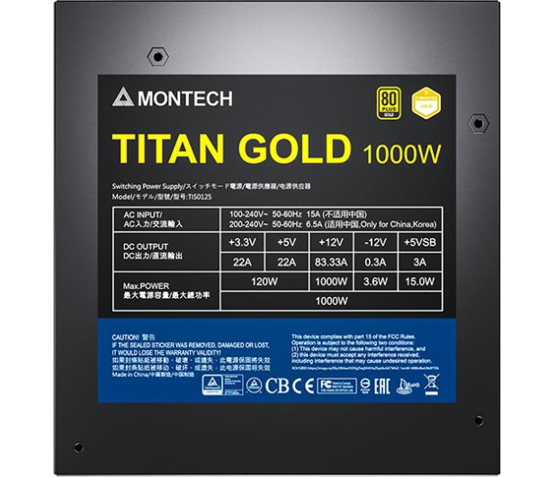 Montech TITAN 1000W 80 Plus Gold ATX 3.0 - 1126959 - zdjęcie 7