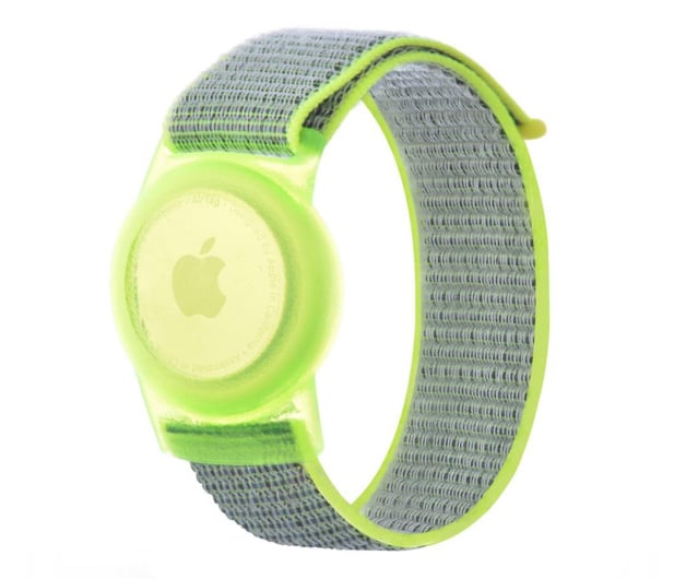 Tech-Protect Opaska Dziecięca Nylon do Apple AirTag lime - 1125801 - zdjęcie