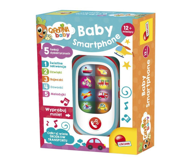Lisciani Giochi Carotina Baby Smartfon z 5 funkcjami dydaktycznymi 55777 - 1123022 - zdjęcie