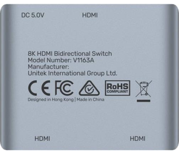 Unitek Dwukierunkowy przełącznik HDMI 2.1 8K 2na1 - 1122430 - zdjęcie 4