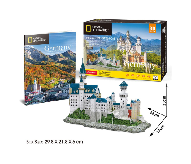 Cubic fun Puzzle 3D National Geographic Zamek Neuschwanstein DS0990H - 1124151 - zdjęcie 3