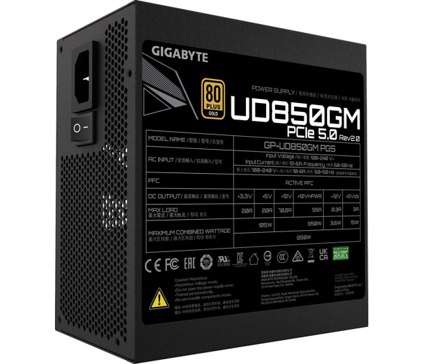 Gigabyte UD850GM PG5 850W 80 Plus Gold ATX 3.0 - 1125102 - zdjęcie 4