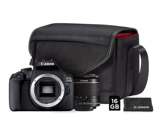 Canon EOS 2000D + EF-S 18-55mm f/3.5-5.6 + torba + karta - 724279 - zdjęcie