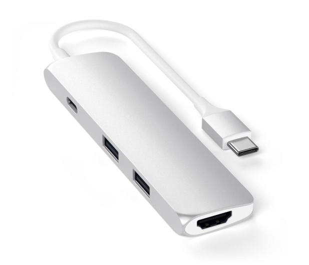 Satechi Aluminium Adapter Slim (USB-C, 4K HDMI, 2x USB-A) (silver) - 1144457 - zdjęcie