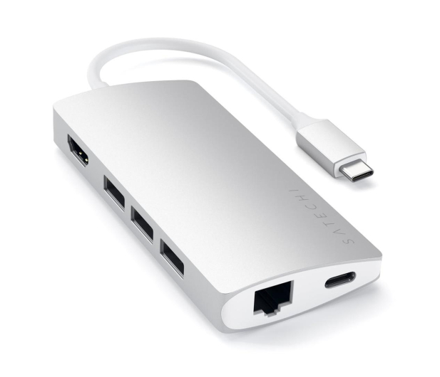 Satechi Aluminium Adapter V2 (USB-C, 3xUSB-A, 4K HDMI, mSD) (silver) - 1144468 - zdjęcie