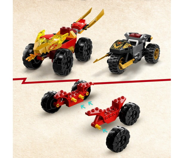 LEGO Ninjago 71789 Bitwa samochodowo-motocyklowa Kai vs. Ras - 1144467 - zdjęcie 4