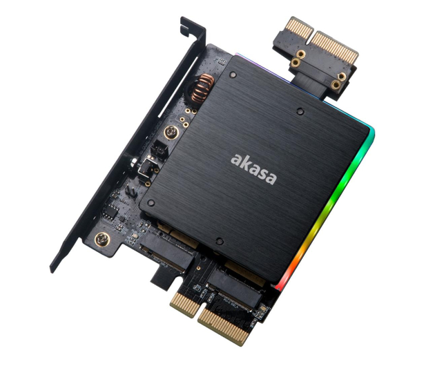 Akasa Podwójna adaptera M.2 PCI-E RGB LED - 1144323 - zdjęcie