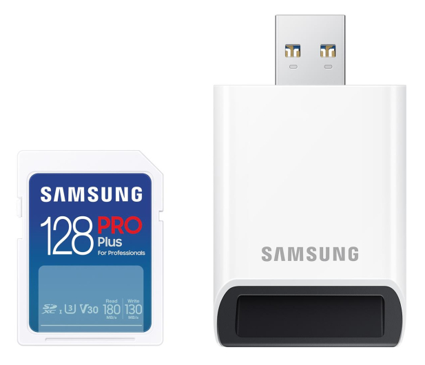 Samsung 128GB SDXC PRO Plus 180MB/s z czytnikiem (2023) - 1149404 - zdjęcie