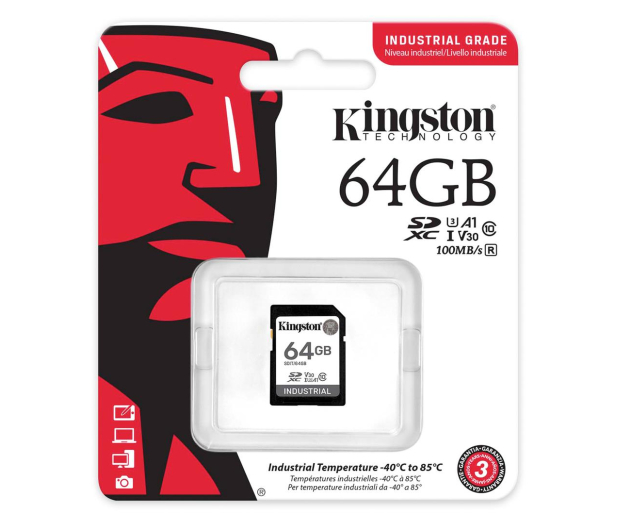 Kingston 64GB SDXC Industrial UHS-I U3 V30 A1 pSLC - 1149993 - zdjęcie 3