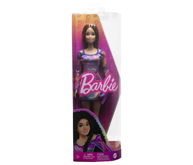Barbie Fashionistas Lalka z marmurkową sukienką - 1157813 - zdjęcie 6