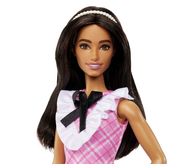 Barbie Fashionistas Lalka w różowej, kraciastej sukience - 1157818 - zdjęcie 3