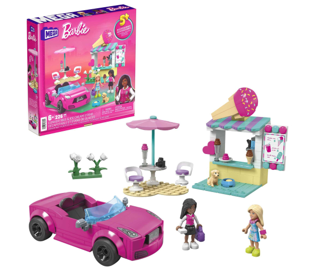 Mega Bloks Barbie Kabriolet i stoisko z lodami - 1164388 - zdjęcie
