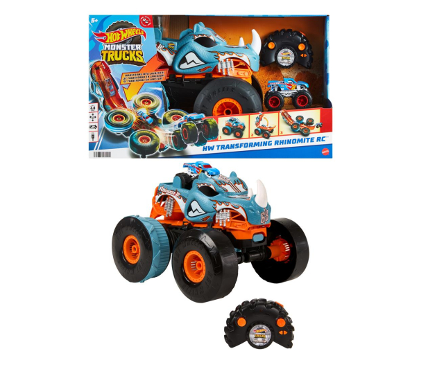 Hot Wheels Monster Trucks Rhinomite Mega Transformacja 1:12 - 1164342 - zdjęcie