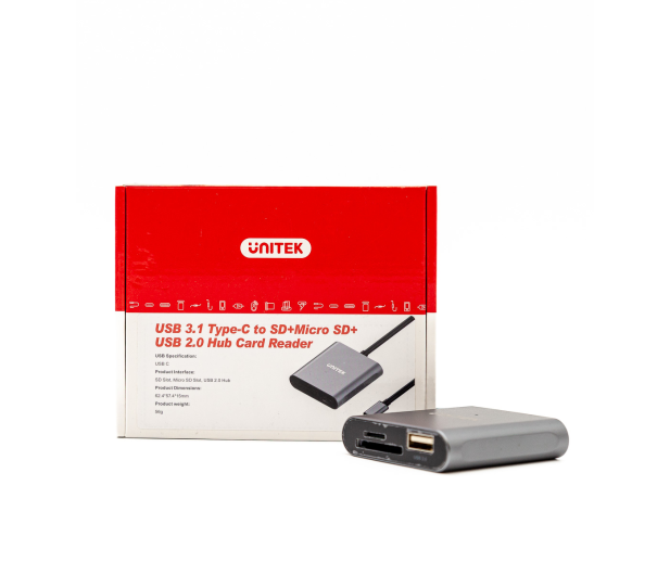 Unitek Czytnik kart USB-C SD/microSD z hubem USB-A - 1172356 - zdjęcie 3