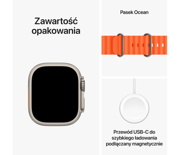 Apple Watch Ultra 2 Titanium/Orange Ocean Band LTE - 1180297 - zdjęcie 9