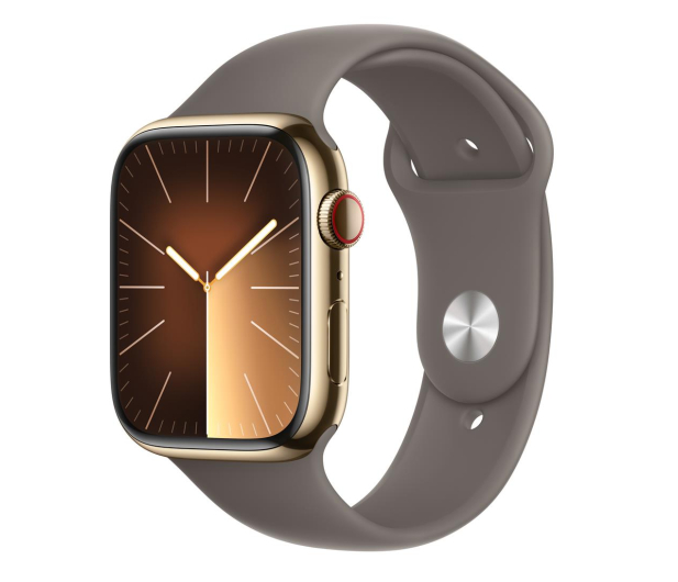 Apple Watch 9 45/Gold Steel/Clay Sport Band S/M LTE - 1180289 - zdjęcie