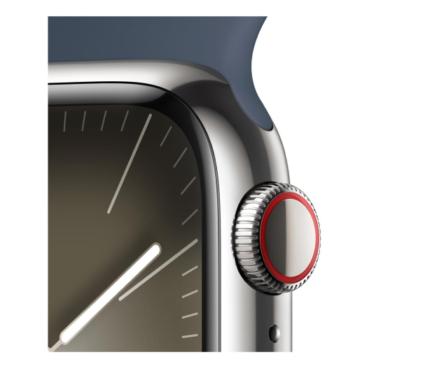 Apple Watch 9 41/Silver Steel/Storm Blue Sport Band M/L LTE - 1180439 - zdjęcie 3
