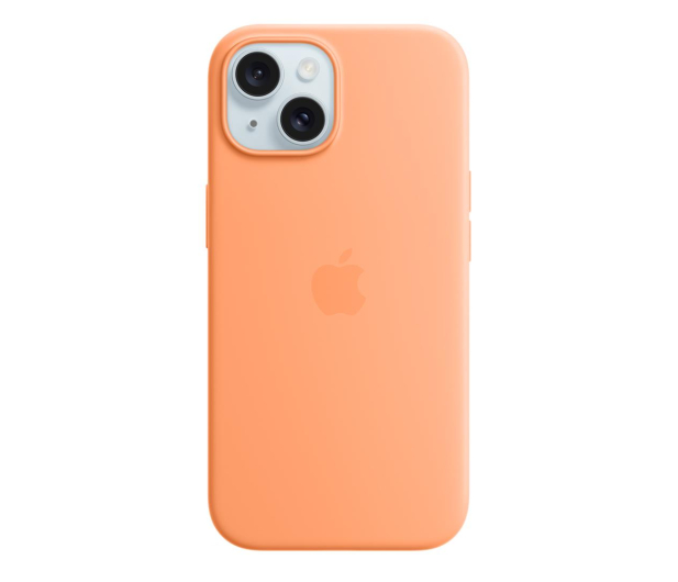 Apple Silikonowe etui MagSafe iPhone 15 pomarańcz - 1180192 - zdjęcie