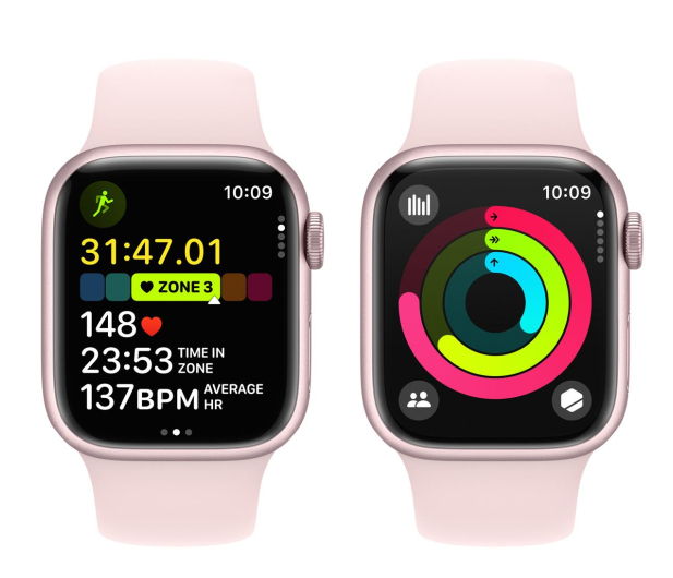 Apple Watch 9 41/Pink Aluminum/Light Pink Sport Band M/L LTE - 1180361 - zdjęcie 8