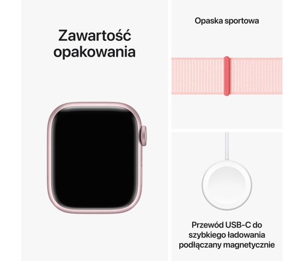 Apple Watch 9 41/Pink Aluminum/Light Pink Sport Loop LTE - 1180365 - zdjęcie 10