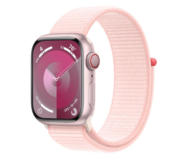 Apple Watch 9 41/Pink Aluminum/Light Pink Sport Loop LTE - 1180365 - zdjęcie