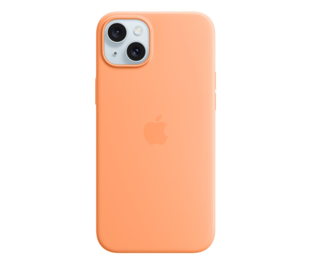 Apple Silikonowe etui MagSafe iPhone 15 Plus pomarańcz - 1180203 - zdjęcie