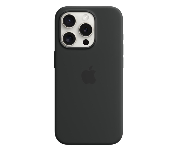 Apple Silikonowe etui MagSafe iPhone 15 Pro czarne - 1180205 - zdjęcie