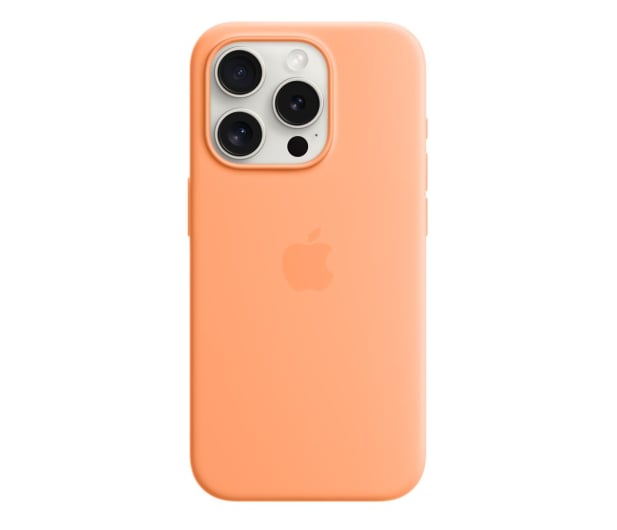 Apple Silikonowe etui MagSafe iPhone 15 Pro pomarańcz - 1180214 - zdjęcie