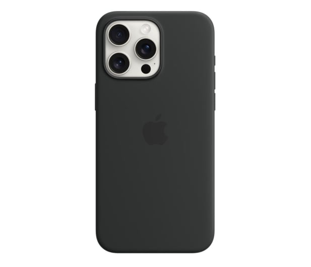 Apple Silikonowe etui z MagSafe iPhone 15 Pro Max czarne - 1180216 - zdjęcie