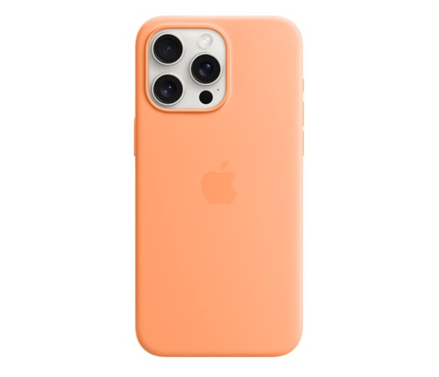 Apple Silikonowe etui z MagSafe iPhone 15 Pro Max pomarańcz - 1180222 - zdjęcie