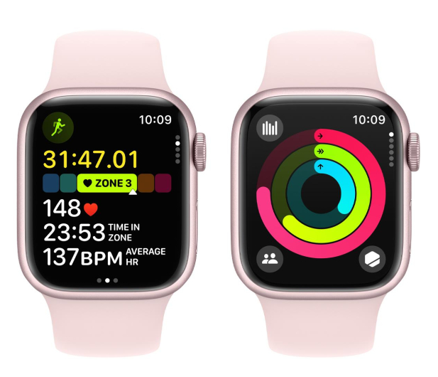 Apple Watch 9 41/Pink Aluminum/Light Pink Sport Band S/M GPS - 1180261 - zdjęcie 8