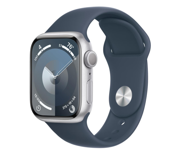 Apple Watch 9 41/Silver Aluminum/Storm Blue Sport Band S/M GPS - 1180263 - zdjęcie