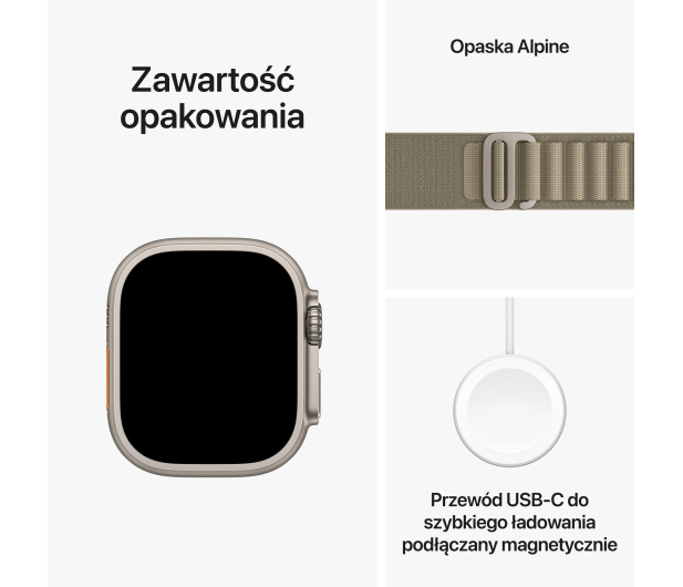 Apple Watch Ultra 2 Titanium/Olive Alpine Loop S LTE - 1180306 - zdjęcie 9