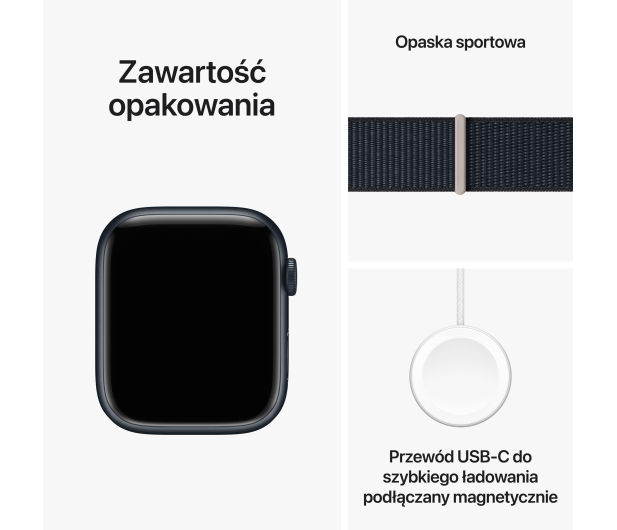 Apple Watch 9 45/Midnight Aluminum/Midnight Sport Loop LTE - 1180378 - zdjęcie 10
