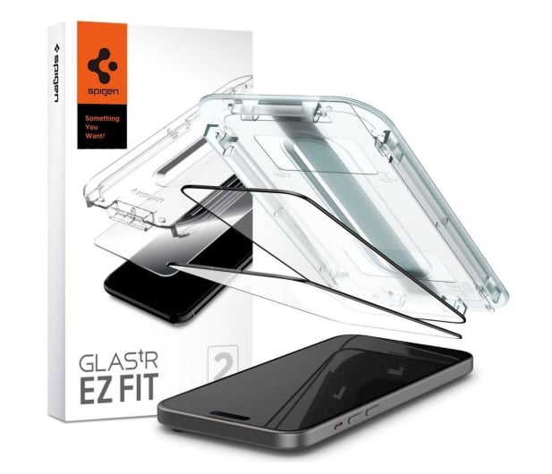 Spigen Glas.tr 'ez fit' 2-pack do iPhone 15 black - 1178812 - zdjęcie
