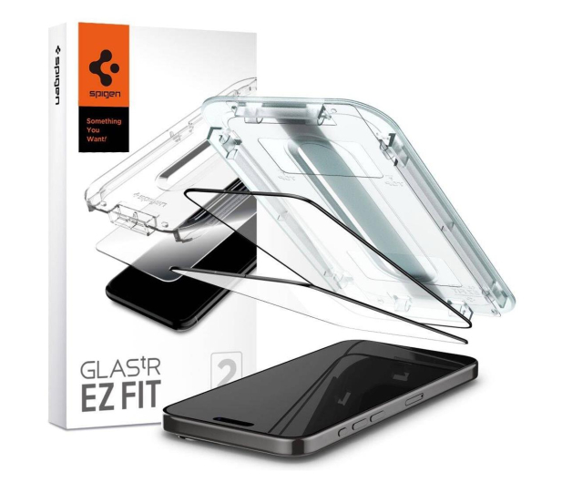 Spigen Glas.tr 'ez fit' 2-pack do iPhone 15 Pro black - 1178821 - zdjęcie