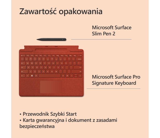 Microsoft Surface Pro Keyboard z piórem Slim Pen 2 Czerwony mak - 721483 - zdjęcie 9