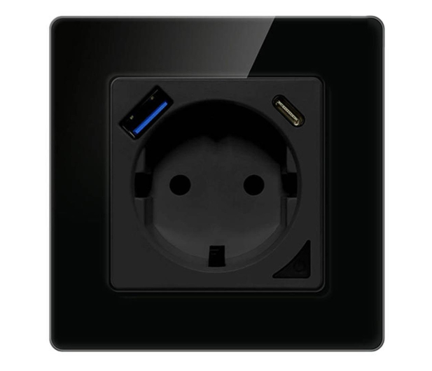 Avatto Inteligentne gniazdo ścienne WiFi USB i USB-C TUYA (czarne) - 1177022 - zdjęcie