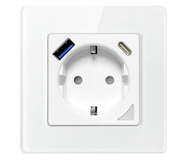 Avatto Inteligentne gniazdo ścienne WiFi USB i USB-C TUYA (białe) - 1177021 - zdjęcie