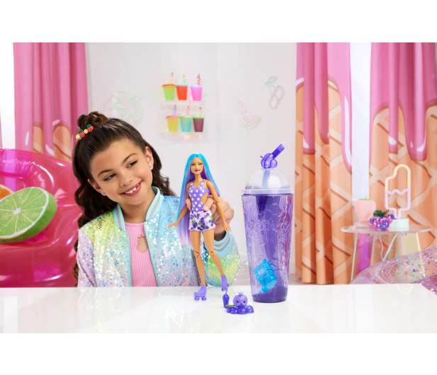 Barbie Pop Reveal Lalka Winogrono Seria Owocowy sok - 1163987 - zdjęcie 7