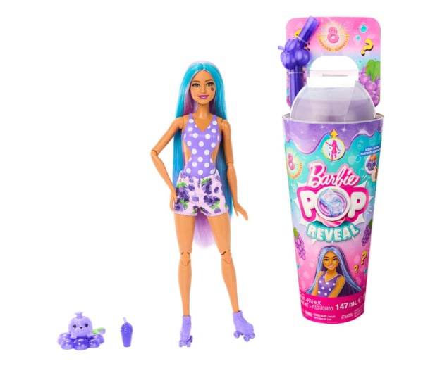 Barbie Pop Reveal Lalka Winogrono Seria Owocowy sok - 1163987 - zdjęcie 2